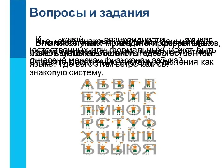 Что такое знак? Приведите примеры знаков, используемых в общении людей. Что