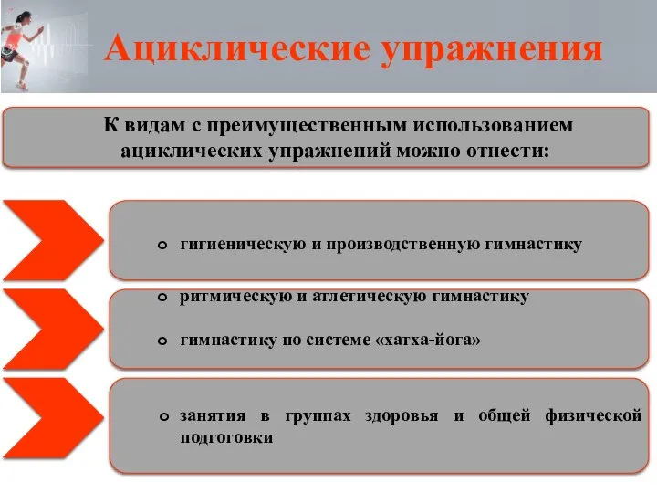 Ациклические упражнения занятия в группах здоровья и общей физической подготовки гигиеническую