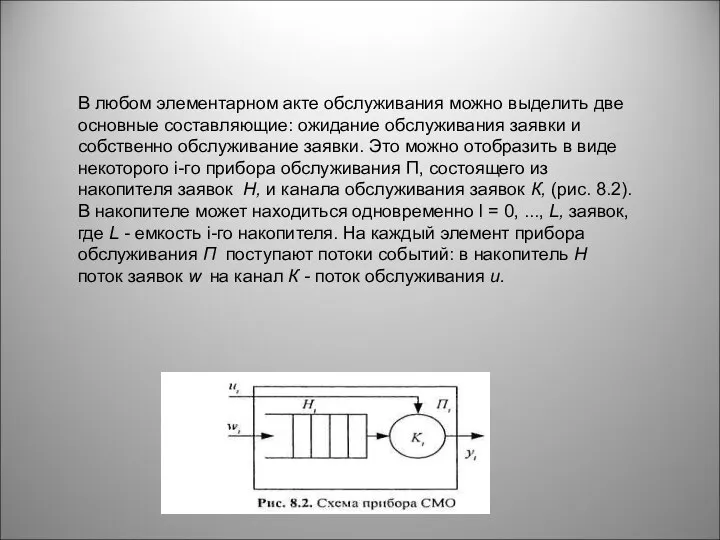 В любом элементарном акте обслуживания можно выделить две основные составляющие: ожидание