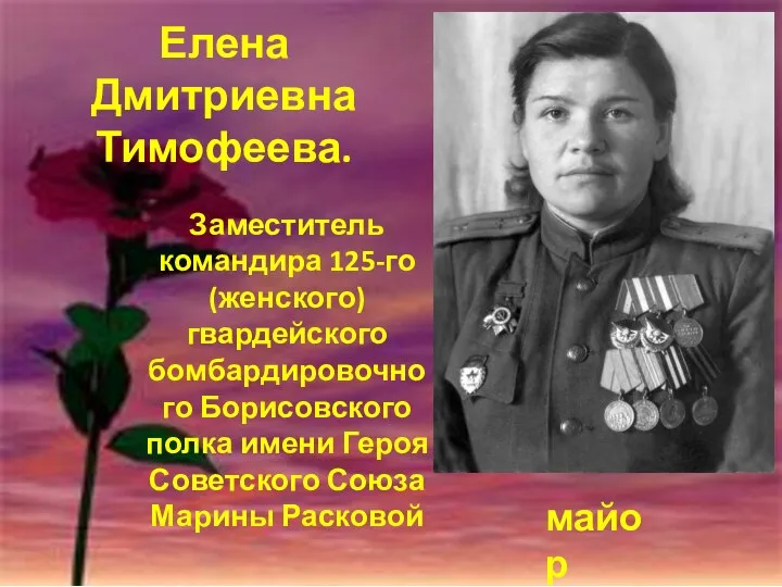 Заместитель командира 125-го (женского) гвардейского бомбардировочного Борисовского полка имени Героя Советского
