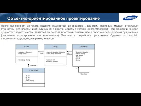 Объектно-ориентированное проектирование После вычленения из текста задания сущностей, их свойства и