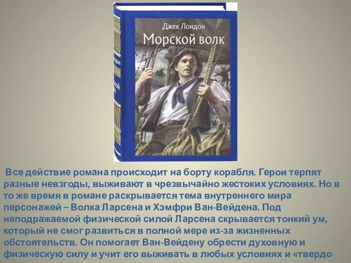 Все действие романа происходит на борту корабля. Герои терпят разные невзгоды,