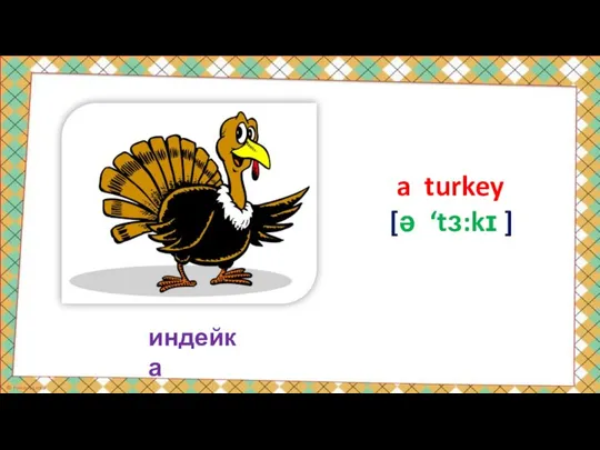 индейка a turkey [ə ‘tз:kɪ ]