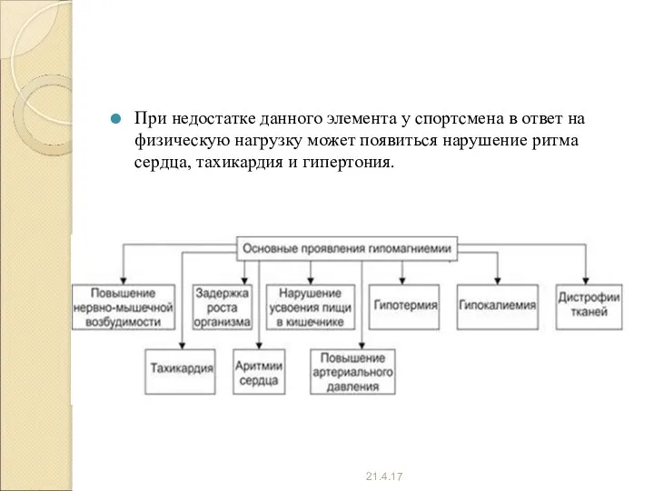 При недостатке данного элемента у спортсмена в ответ на физическую нагрузку