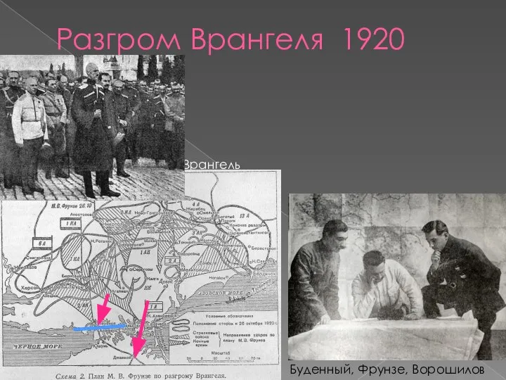 Разгром Врангеля 1920 Буденный, Фрунзе, Ворошилов Врангель