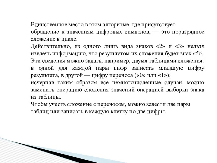 Единственное место в этом алгоритме, где присутствует обращение к значениям цифровых