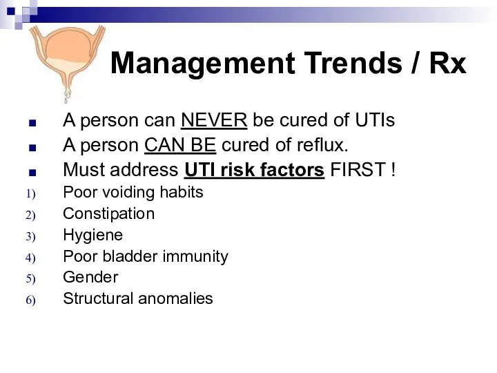 Management Trends / Rx A person can NEVER be cured of