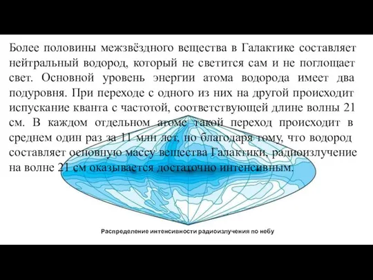 Веста Паллада Более половины межзвёздного вещества в Галактике составляет нейтральный водород,