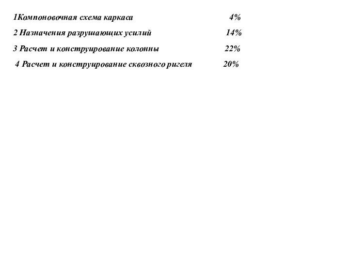 1Компоновочная схема каркаса 4% 2 Назначения разрушающих усилий 14% 3 Расчет