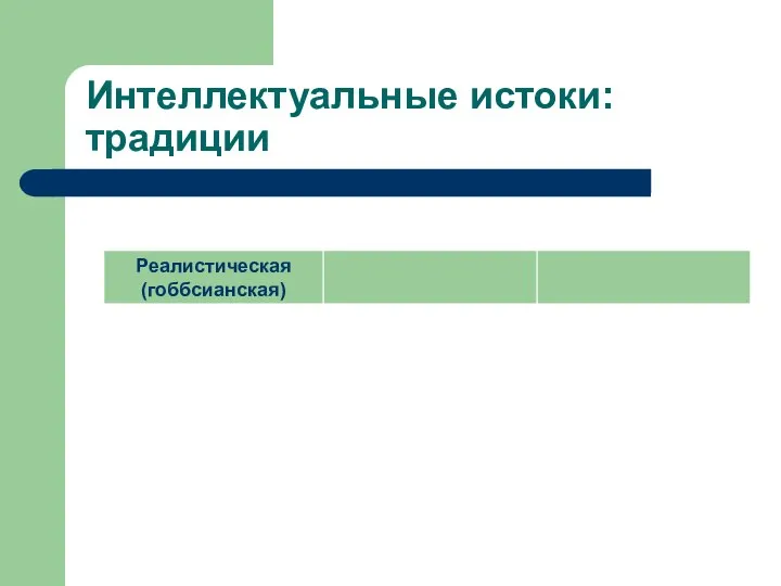 Интеллектуальные истоки: традиции