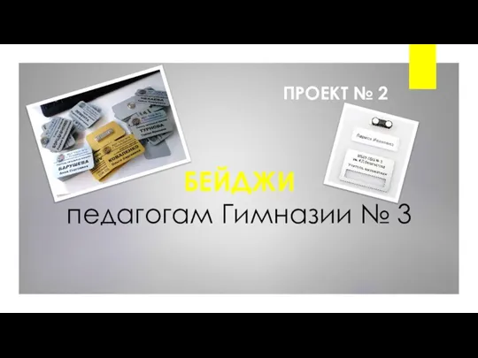 БЕЙДЖИ педагогам Гимназии № 3 ПРОЕКТ № 2