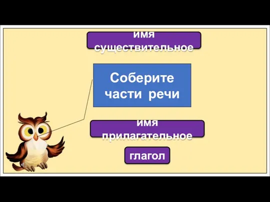 Соберите части речи имя существительное имя прилагательное глагол