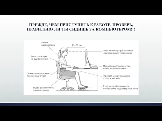 ПРЕЖДЕ, ЧЕМ ПРИСТУПИТЬ К РАБОТЕ, ПРОВЕРЬ, ПРАВИЛЬНО ЛИ ТЫ СИДИШЬ ЗА КОМПЬЮТЕРОМ!!!