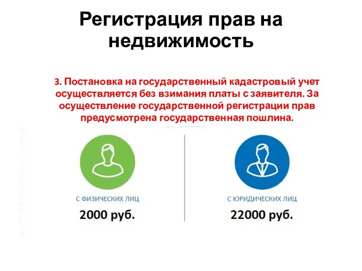 Регистрация прав на недвижимость 3. Постановка на государственный кадастровый учет осуществляется