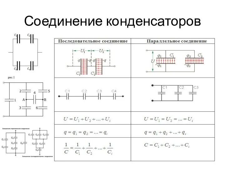 Соединение конденсаторов