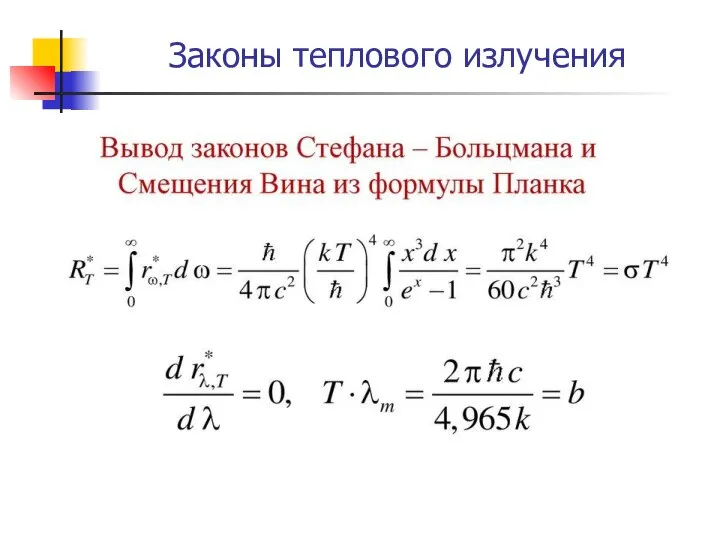 Законы теплового излучения