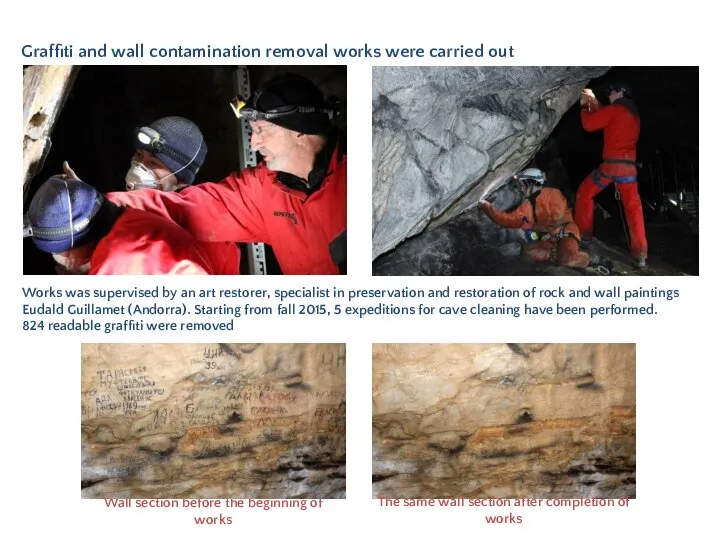 Graffiti and wall contamination removal works were carried out Works was