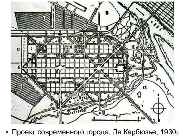 Проект современного города, Ле Карбюзье, 1930г.