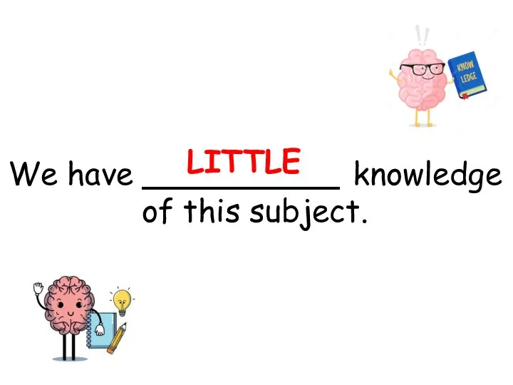 We have __________ knowledge of this subject. LITTLE