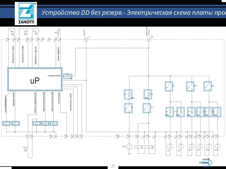 следующая Устройства DD без резерв.- Электрическая схема платы процессора