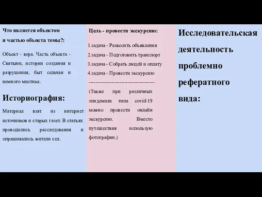 Что является объектом и частью объекта темы?: Объект - вера. Часть