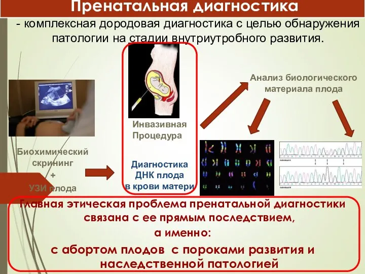 Биохимический скрининг + УЗИ плода Анализ биологического материала плода Главная этическая