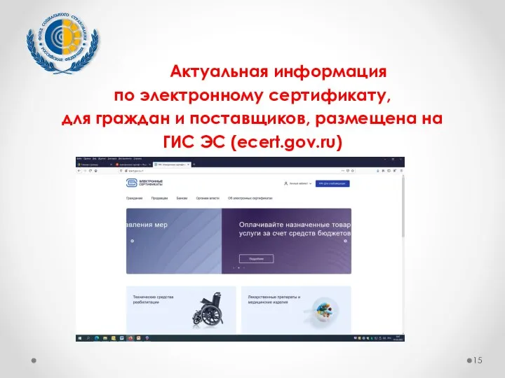 Актуальная информация по электронному сертификату, для граждан и поставщиков, размещена на ГИС ЭС (ecert.gov.ru)