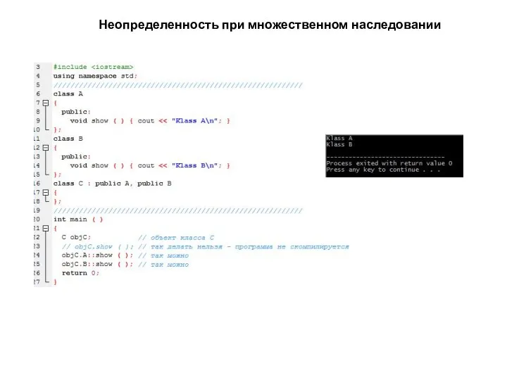 Неопределенность при множественном наследовании