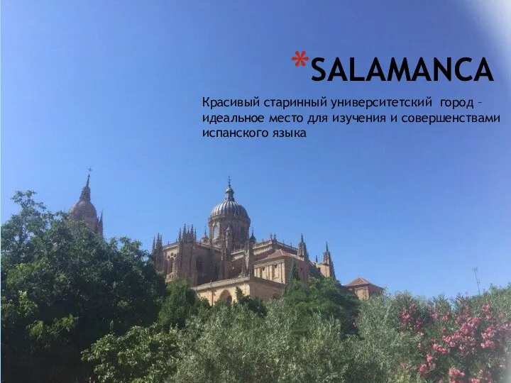 SALAMANCA Красивый старинный университетский город – идеальное место для изучения и совершенствами испанского языка