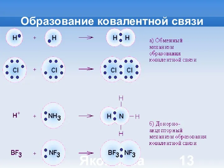 Яковлева Т.Ю. Образование ковалентной связи