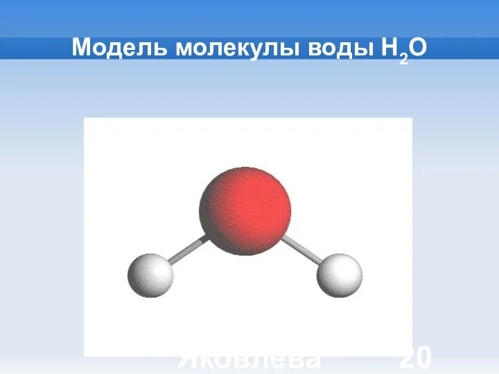 Яковлева Т.Ю. Модель молекулы воды H2O