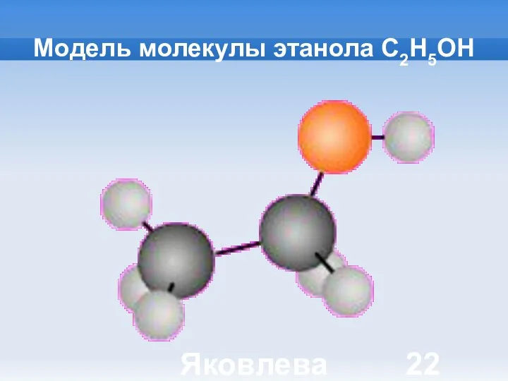 Яковлева Т.Ю. Модель молекулы этанола C2H5OH