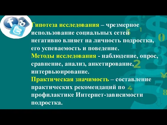 Гипотеза исследования – чрезмерное использование социальных сетей негативно влияет на личность