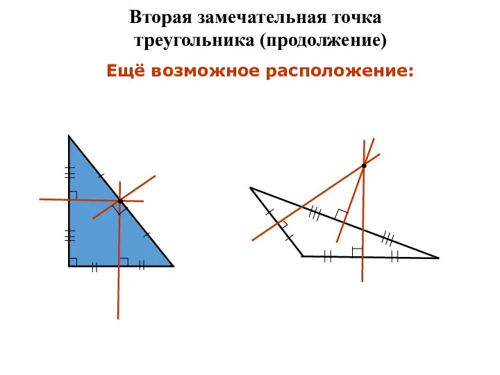 Вторая замечательная точка треугольника (продолжение) Ещё возможное расположение: