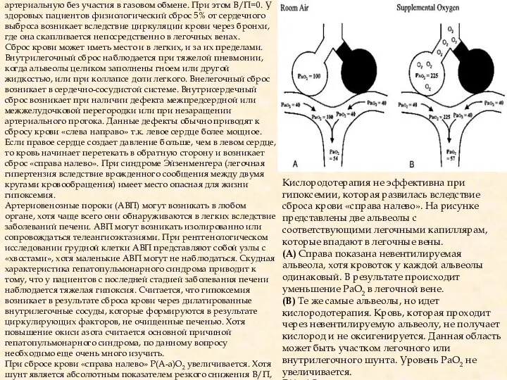 4. механизм гипоксемии - сброс крови «справа налево». При этом неоксигенированная