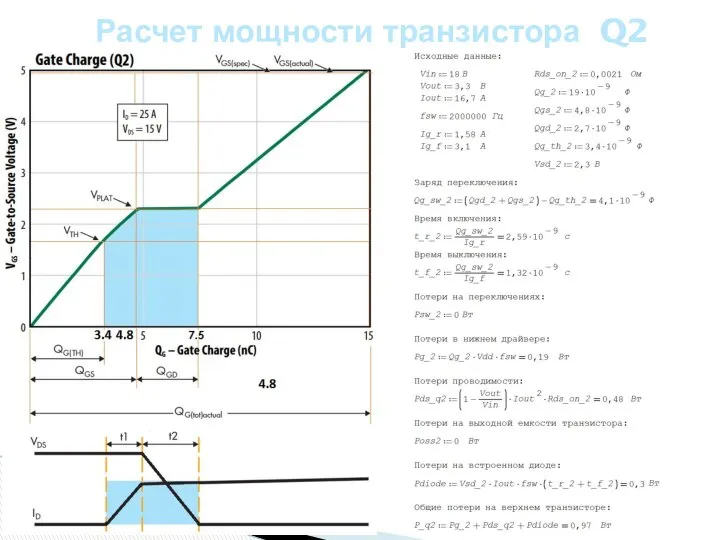 Расчет мощности транзистора Q2