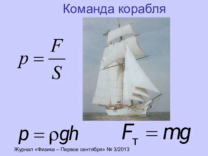 Журнал «Физика – Первое сентября» № 3/2013 Команда корабля