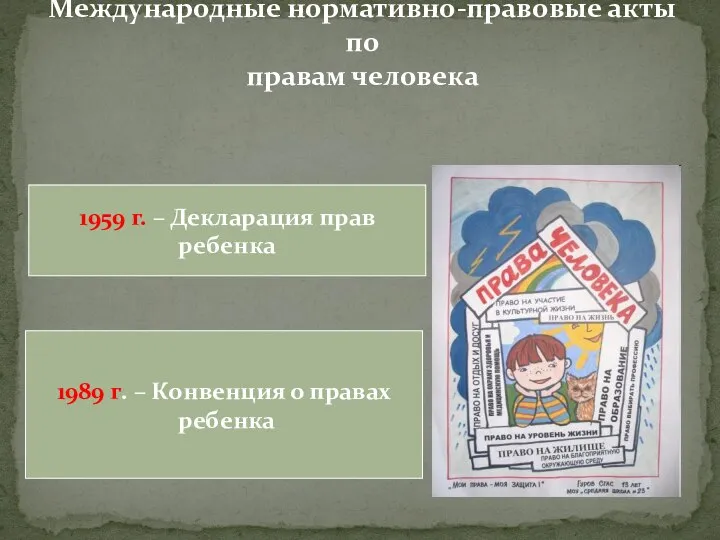 Международные нормативно-правовые акты по правам человека 1959 г. – Декларация прав