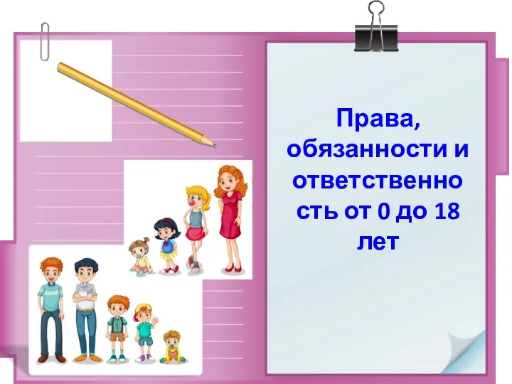 Права, обязанности и ответственность от 0 до 18 лет