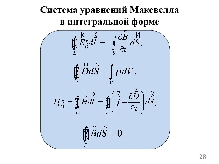 Система уравнений Максвелла в интегральной форме