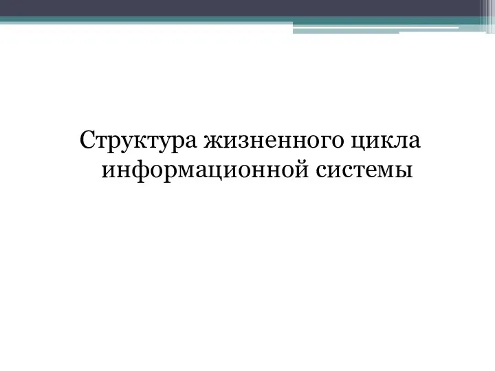 Структура жизненного цикла информационной системы