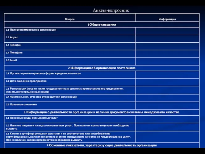 Анкета-вопросник