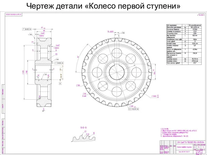 Чертеж детали «Колесо первой ступени»