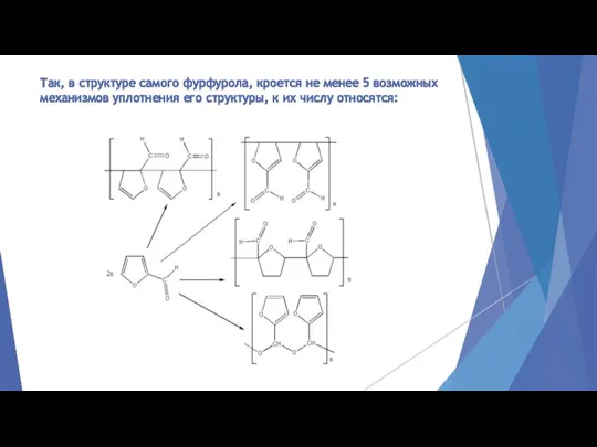 Так, в структуре самого фурфурола, кроется не менее 5 возможных механизмов