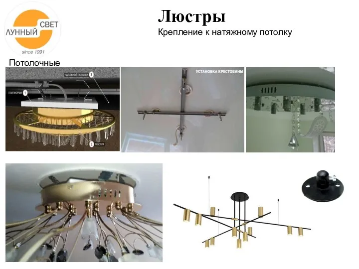 Люстры Крепление к натяжному потолку Потолочные