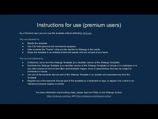 Instructions for use (premium users) As a Premium user, you can