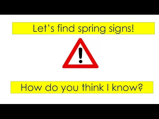 Let’s find spring signs! How do you think I know?