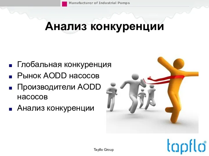 Анализ конкуренции Глобальная конкуренция Рынок AODD насосов Производители AODD насосов Анализ конкуренции Tapflo Group