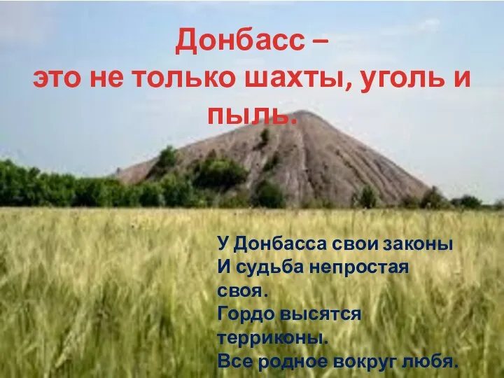 Донбасс – это не только шахты, уголь и пыль. У Донбасса