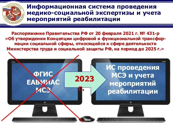 Информационная система проведения медико-социальной экспертизы и учета мероприятий реабилитации ФГИС ЕАВИИАС